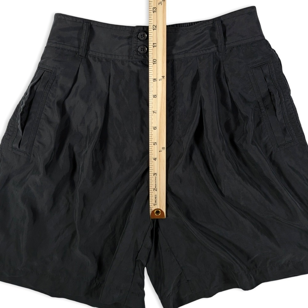 By Anthropologie Pleated Long Shorts Black High Rise Modal Size 2 - Picture 15 of 16